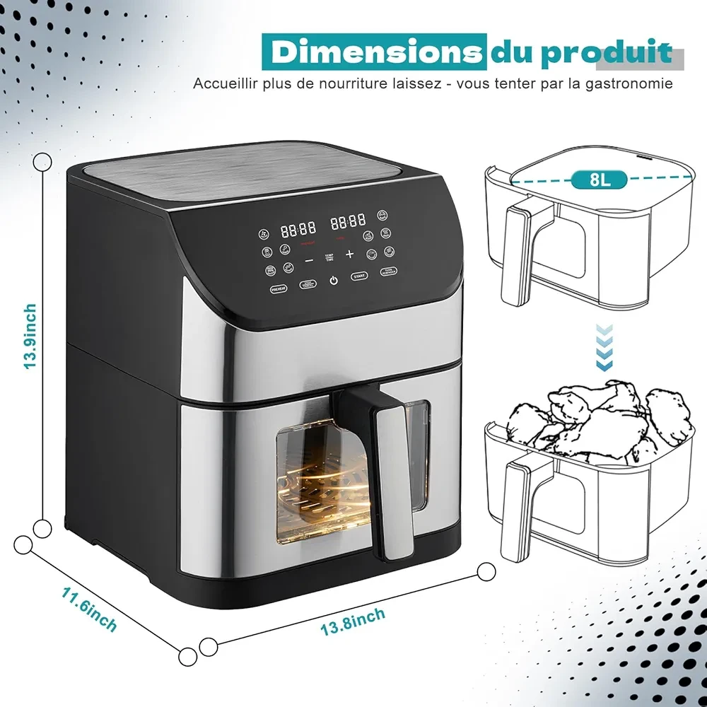 Friteuse-airfryer VENEZIA Air Fryer – 8L – Image 3